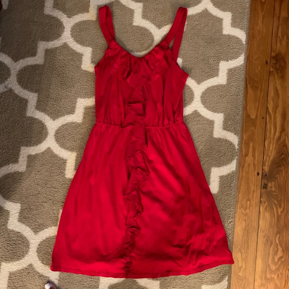 Red ruffle dress